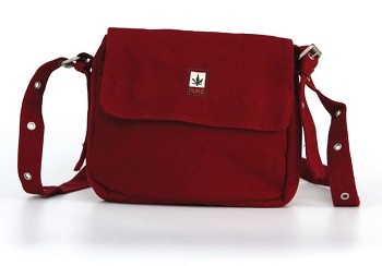 kleine hennepschoudertas, rood